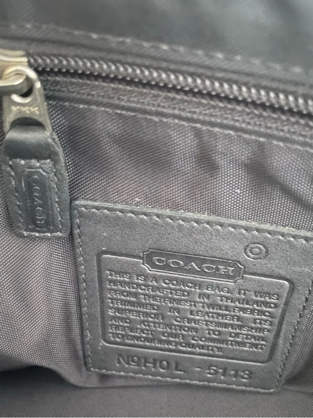 Vintage Coach Black Leather & Nylon Briefcase w/ Padded Laptop Compartment